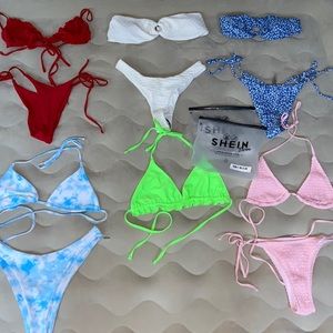 6 Shein bikinis all (besides the pink one) never worn before all size medium!!